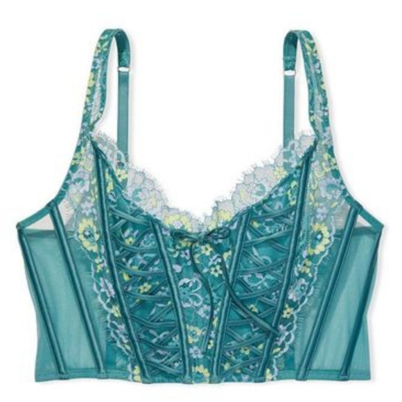 Victoria's Secret Dream Angels Cross Dyed Unlined Lace Up Bra Top - Picture 6 of 8